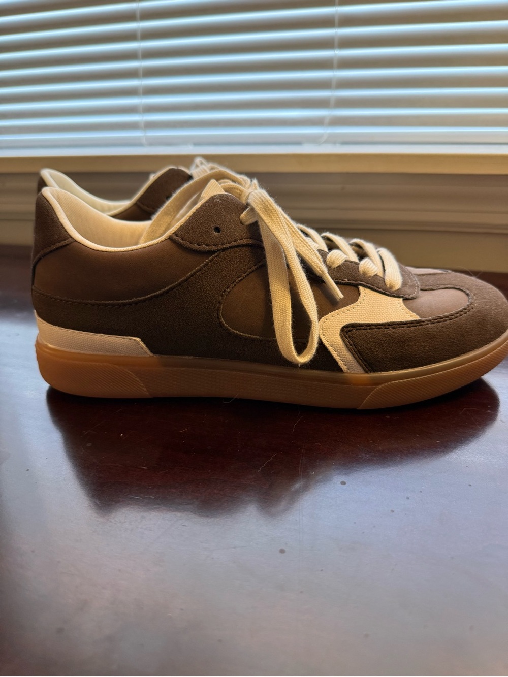 Blowfish Casual Suede Low-Top Sneakers in Brown and Cream